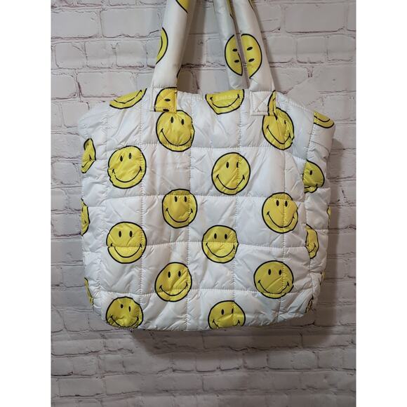 GAP X Smiley Puffer Tote Bag Limited Edition Zip Top - Picture 6 of 16